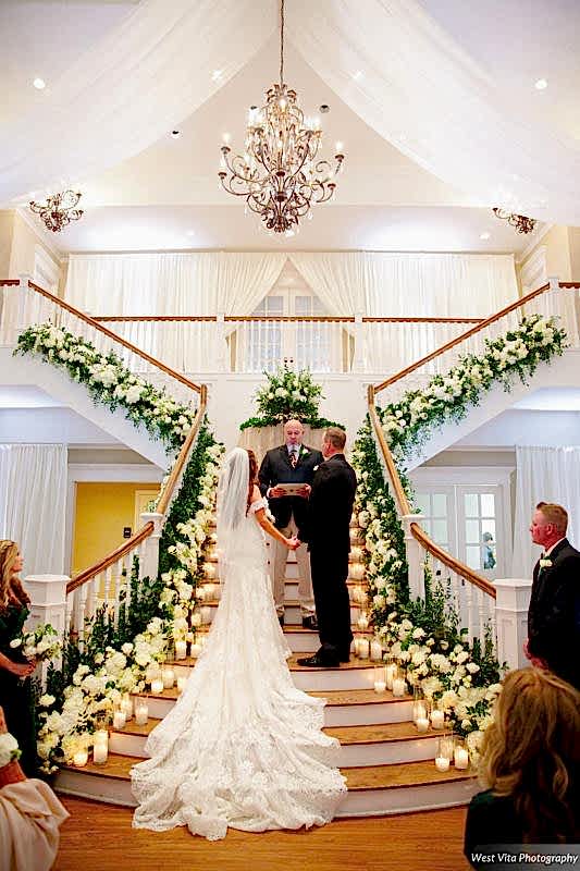 Indoor wedding ceremony at Kendall Point