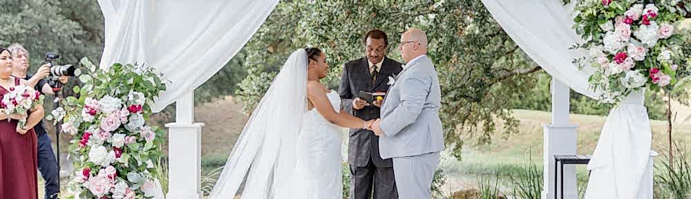 Wedding ceremony under the Kendall Point gazebo
