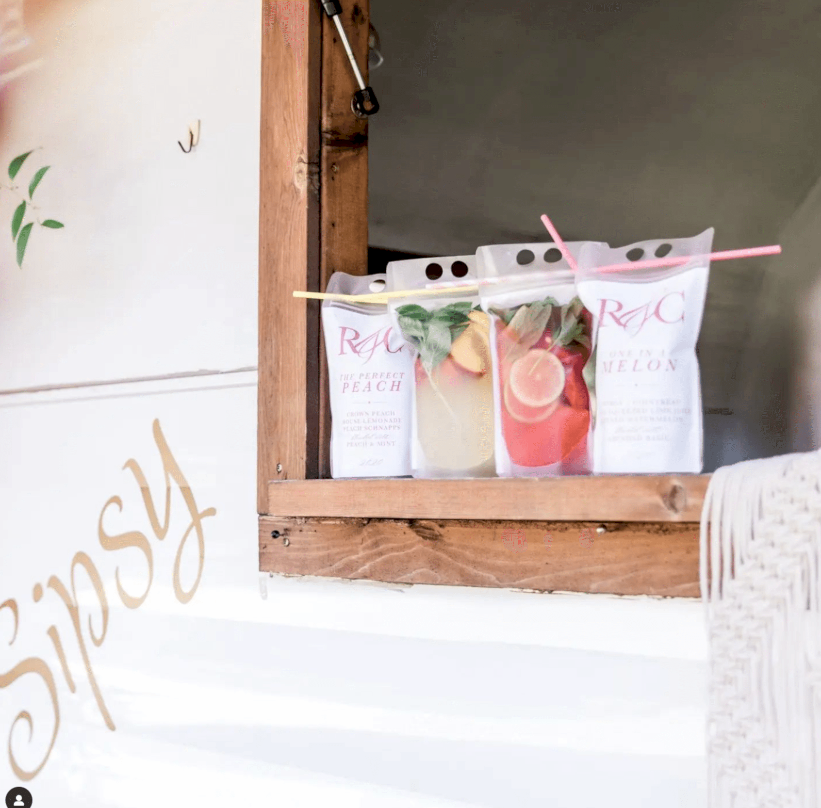 Specialty drinks for a summer wedding.