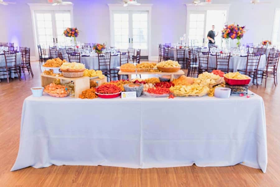 Extensive nacho bar at Kendall Point wedding venue