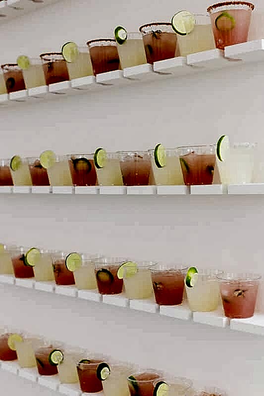 Margarita wall at a wedding