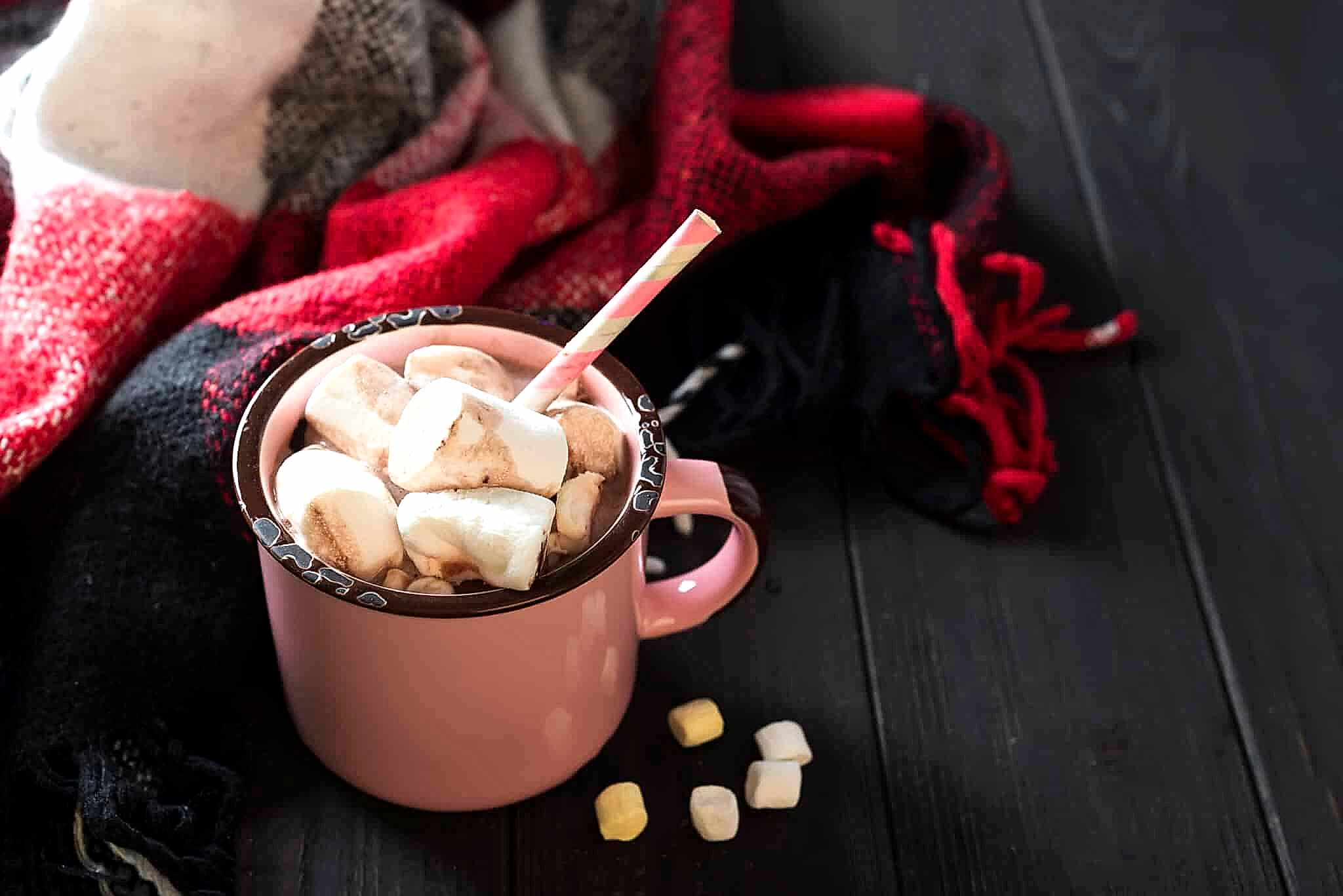 mug of hot chocolate and marshmallows