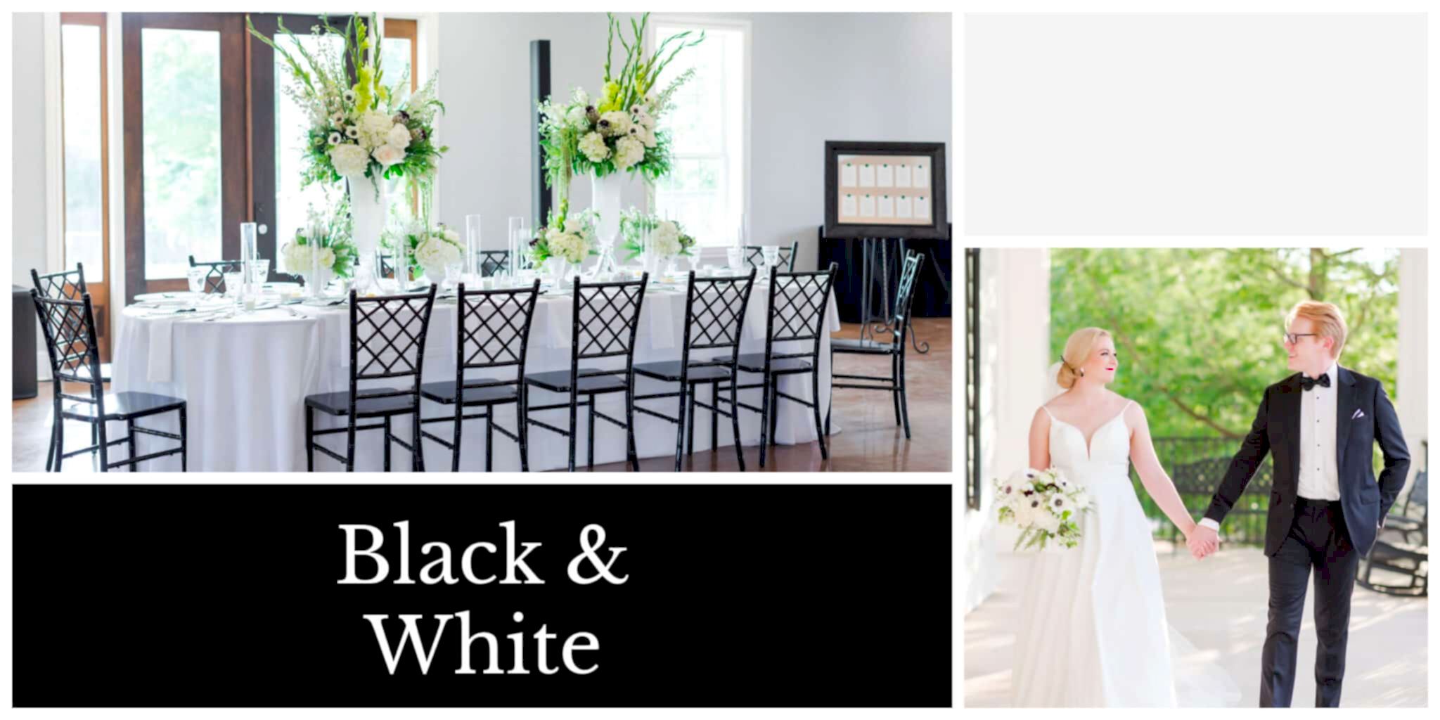 Black and white wedding color palette