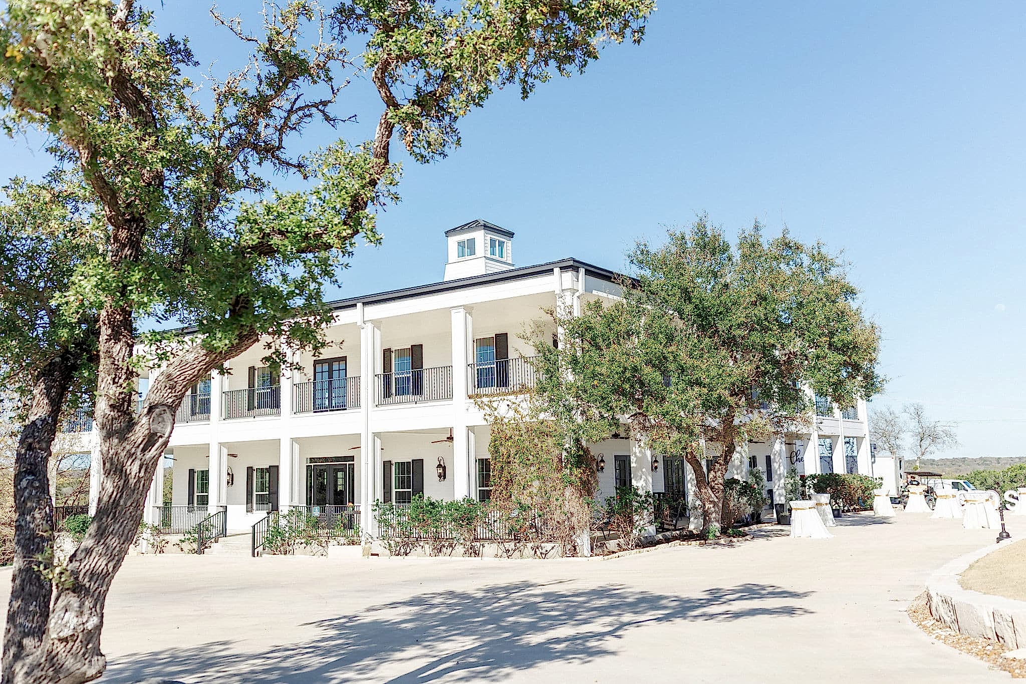 Exterior of Kendall Point, a Hill Country wedding venue in Boerne, Texas.